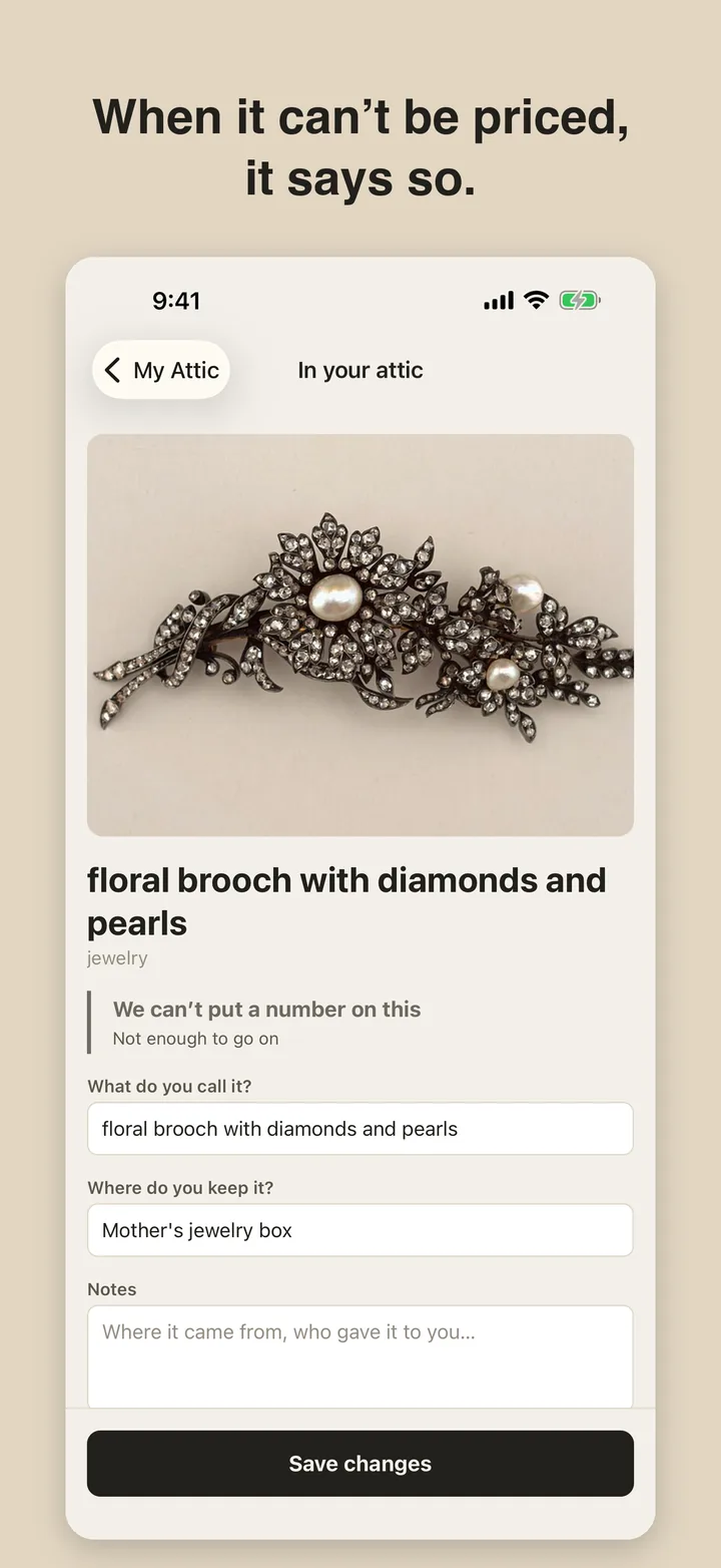 When it can’t be priced, it says so.